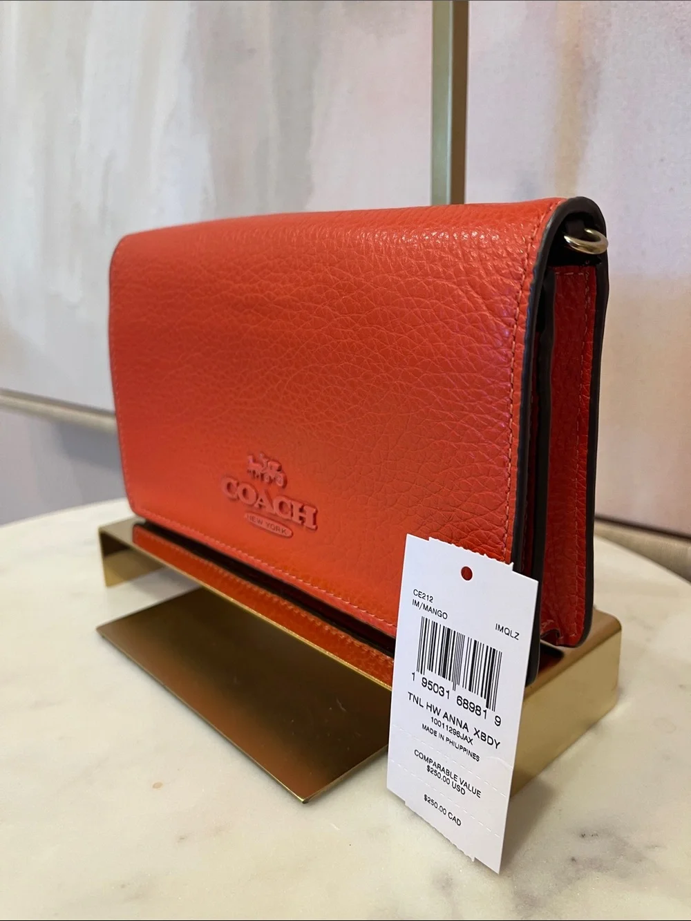 Coach Anna Crossbody Crossbody Bag- Bright Orange
